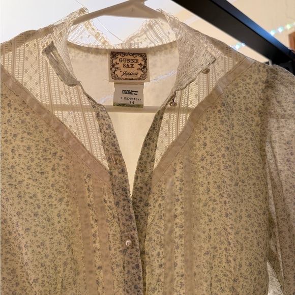 Gunne Sax Jessica 14 Vintage Floral lace Dress 1970s - Picture 8 of 13